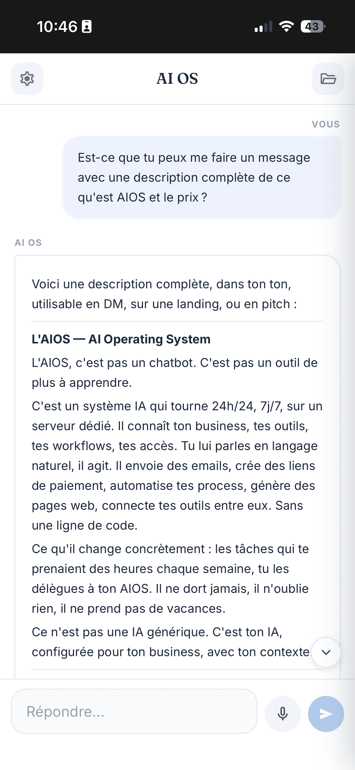 AIOS mobile · interface conversation